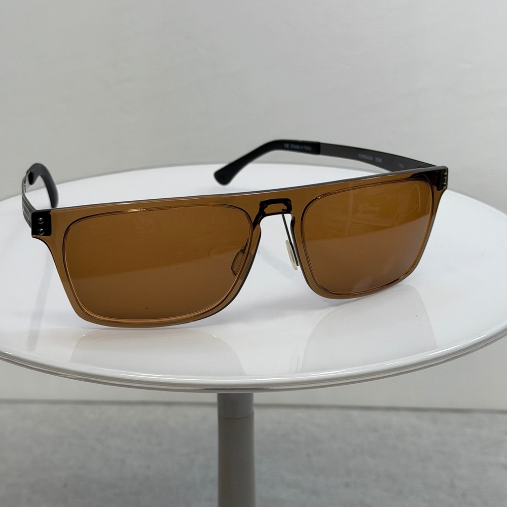 Serengeti Ferrara 7898 Polarized Sunglasses Mens‎ Brown Square Italy NOS